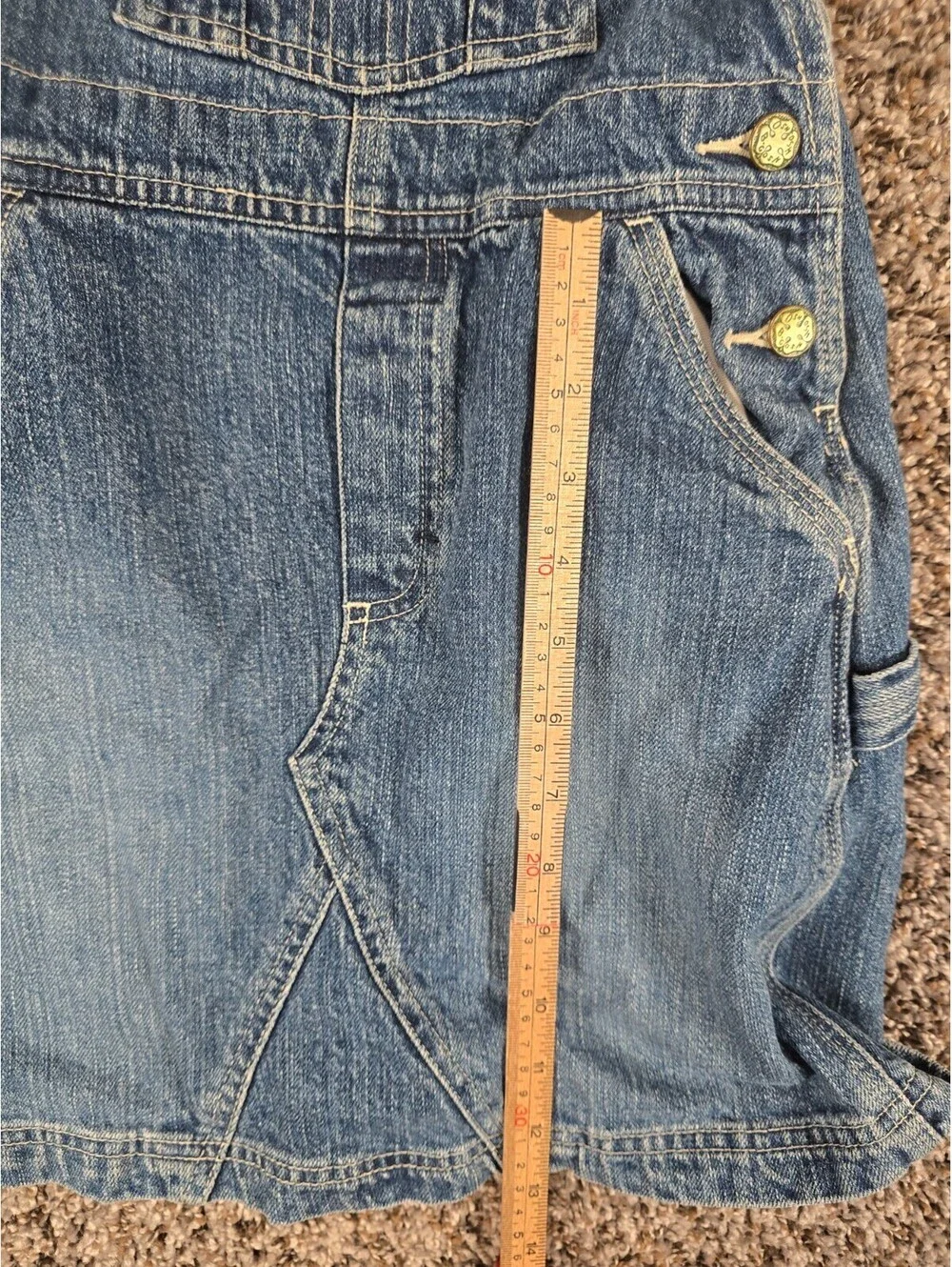 vintage OshKosh B'Gosh denim Vestbak jumper dress Girls Sz 5 Blue Jean